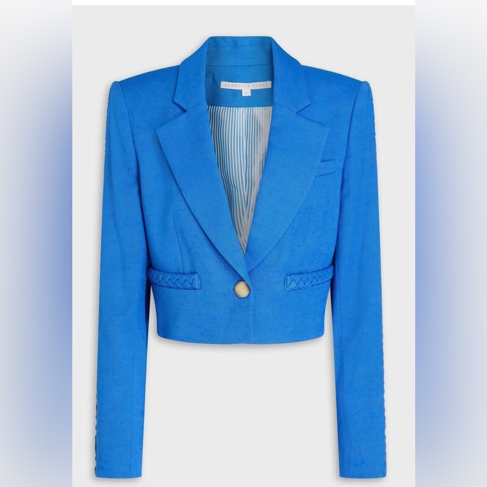 Veronica Beard Blue Cropped Jacket - image 5